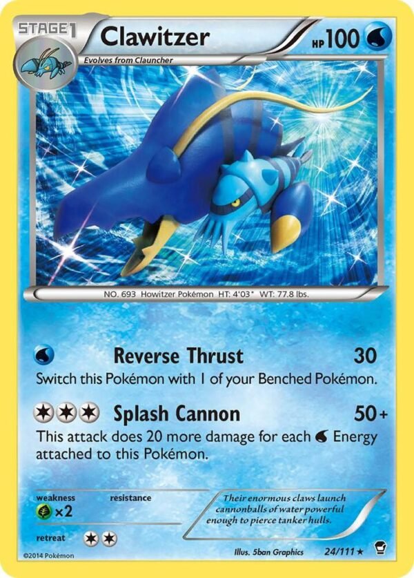 Clawitzer 24/111 Reverse Holofoil XY – Furious Fists