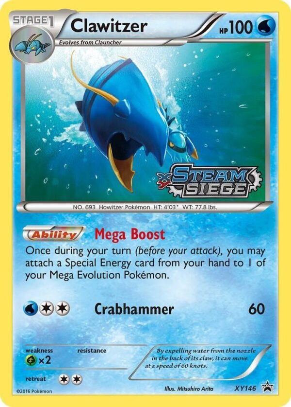 Clawitzer (XY Steam Siege Prerelease) XY146 Holofoil XY Promos Clawitzer (XY Steam Siege Prerelease) XY146 Holofoil XY Promos