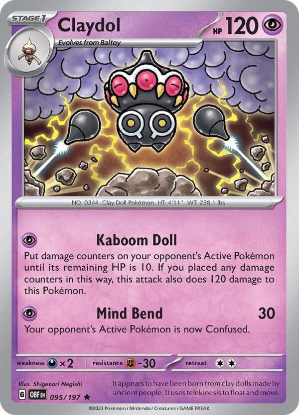 Claydol 095/197 Holofoil SV03: Obsidian Flames