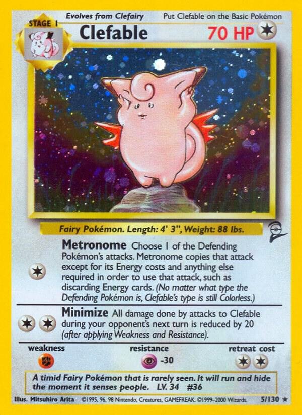 Clefable 005/130 Holofoil Base Set 2