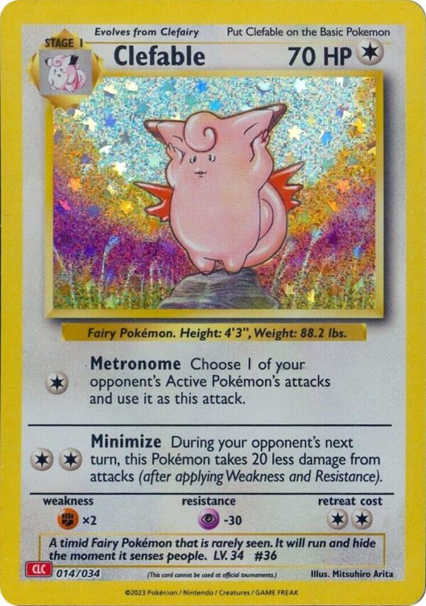 Clefable 014/034 Holofoil Trading Card Game Classic