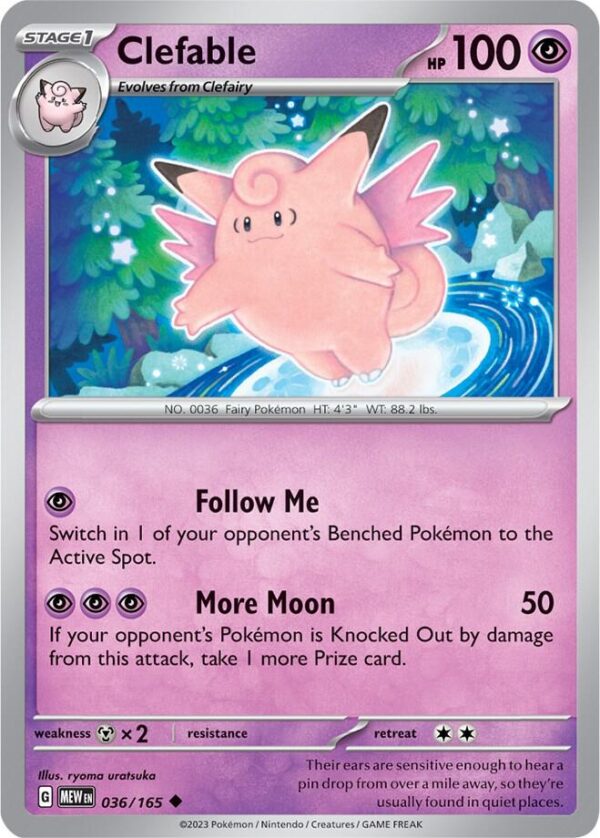 Clefable 036/165 Normal SV: Scarlet & Violet 151 Clefable 036/165 Normal SV: Scarlet & Violet 151