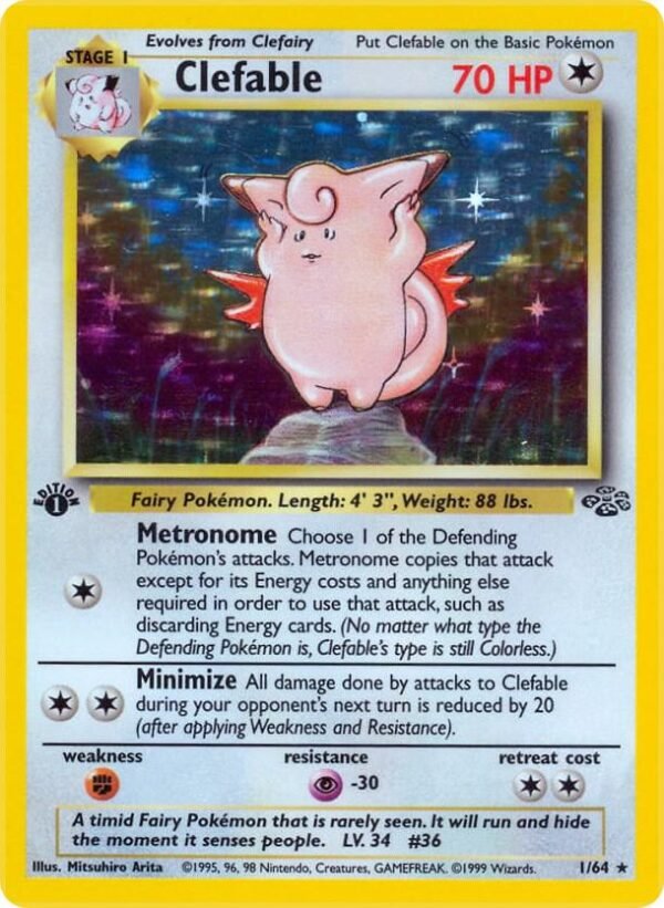 Clefable (1) 01/64 1st Edition Holofoil Jungle