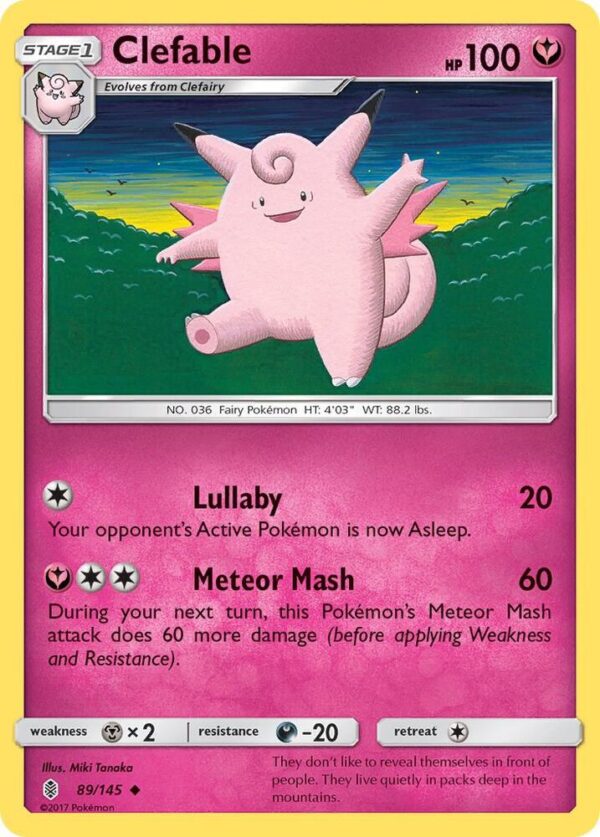 Clefable 89/145 Reverse Holofoil SM – Guardians Rising