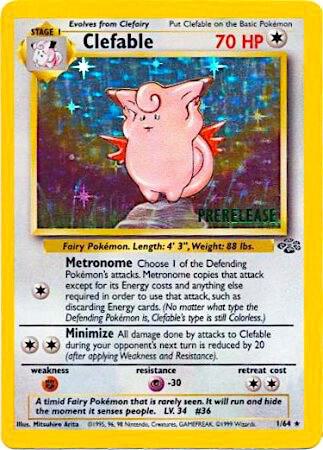 Clefable (Prerelease) 01/64 Holofoil WoTC Promo Clefable (Prerelease) 01/64 Holofoil WoTC Promo