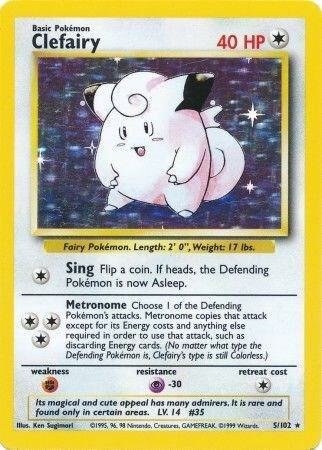 Clefairy 005/102 Holofoil Base Set Clefairy 005/102 Holofoil Base Set