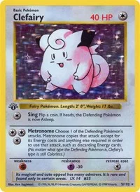 Clefairy | 005/102 | Unlimited Holofoil | Base Set (Shadowless)