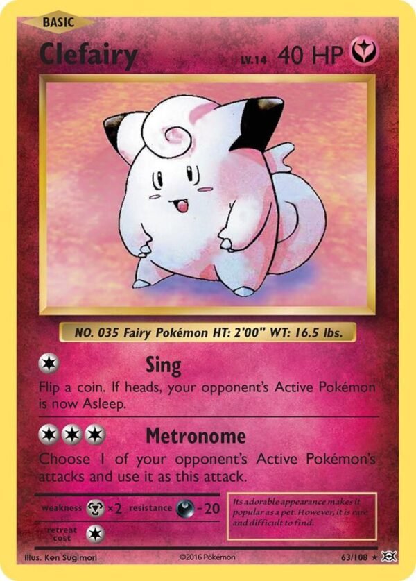 Clefairy 63/108 Holofoil XY – Evolutions