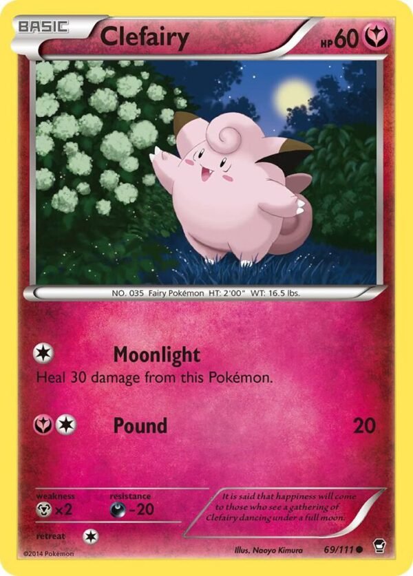 Clefairy (69) 69/111 Reverse Holofoil XY – Furious Fists Clefairy (69) 69/111 Reverse Holofoil XY – Furious Fists
