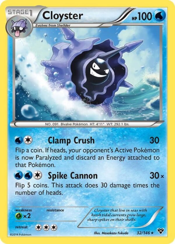 Cloyster 32/146 Reverse Holofoil XY Base Set Cloyster 32/146 Reverse Holofoil XY Base Set