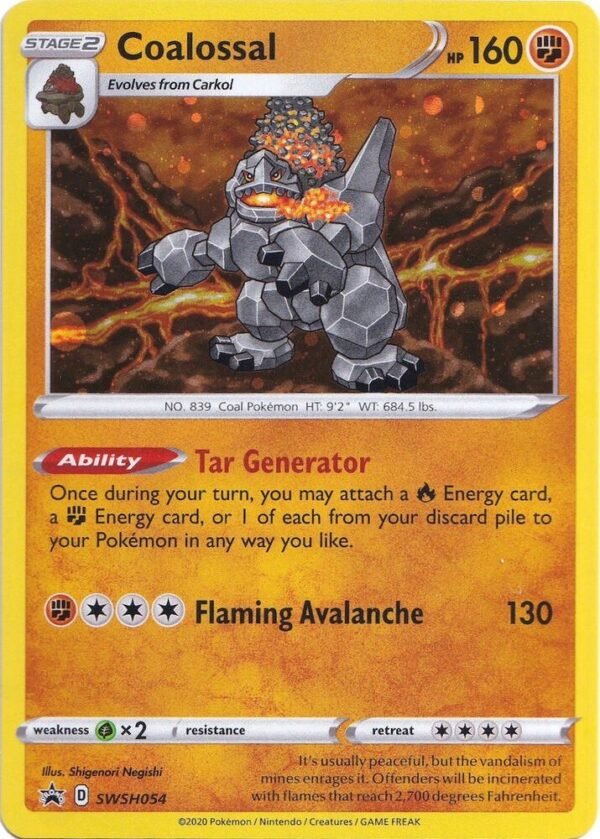 Coalossal SWSH054 Holofoil SWSH: Sword & Shield Promo Cards