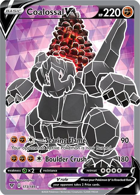 Coalossal V (Full Art) 173/185 Holofoil SWSH04: Vivid Voltage Coalossal V (Full Art) 173/185 Holofoil SWSH04: Vivid Voltage