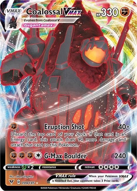 Coalossal VMAX 099/185 Holofoil SWSH04: Vivid Voltage