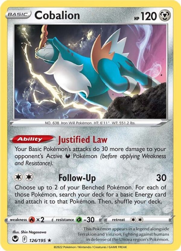 Cobalion 126/195 Normal SWSH12: Silver Tempest