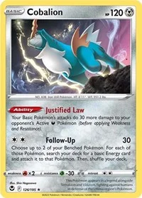 Cobalion | 126/195 | Reverse Holofoil | SWSH12: Silver Tempest
