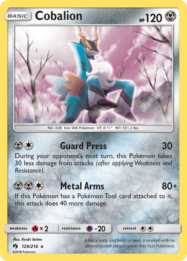 Cobalion 129/214 Reverse Holofoil SM – Lost Thunder Cobalion 129/214 Reverse Holofoil SM – Lost Thunder