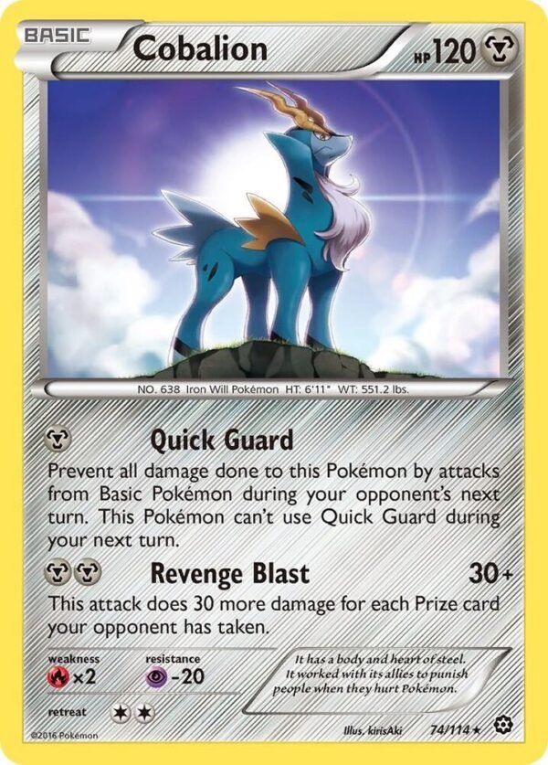 Cobalion 74/114 Reverse Holofoil XY – Steam Siege