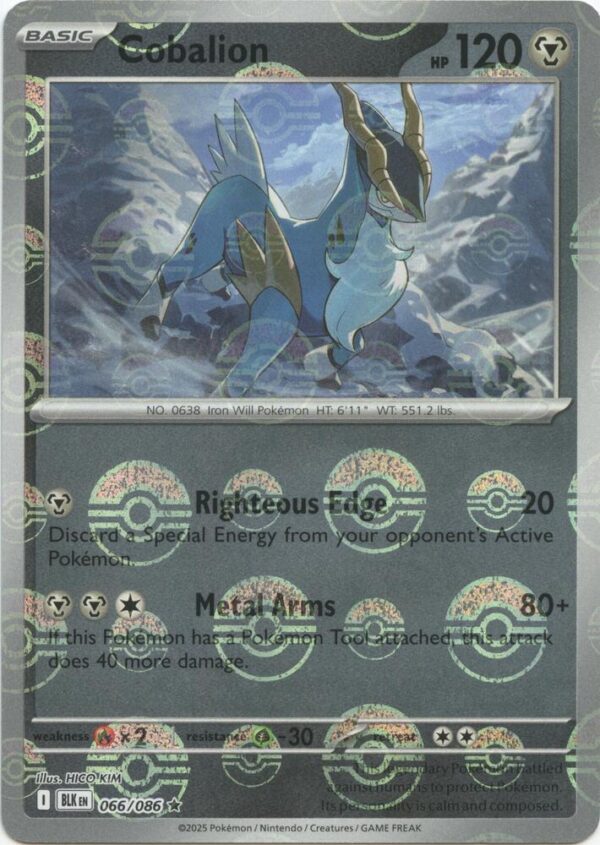 Cobalion (Poke Ball Pattern) 066/086 Holofoil SV: Black Bolt