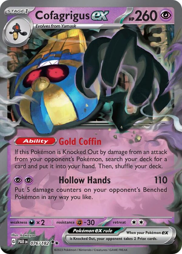 Cofagrigus ex 076/182 Holofoil SV04: Paradox Rift Cofagrigus ex 076/182 Holofoil SV04: Paradox Rift