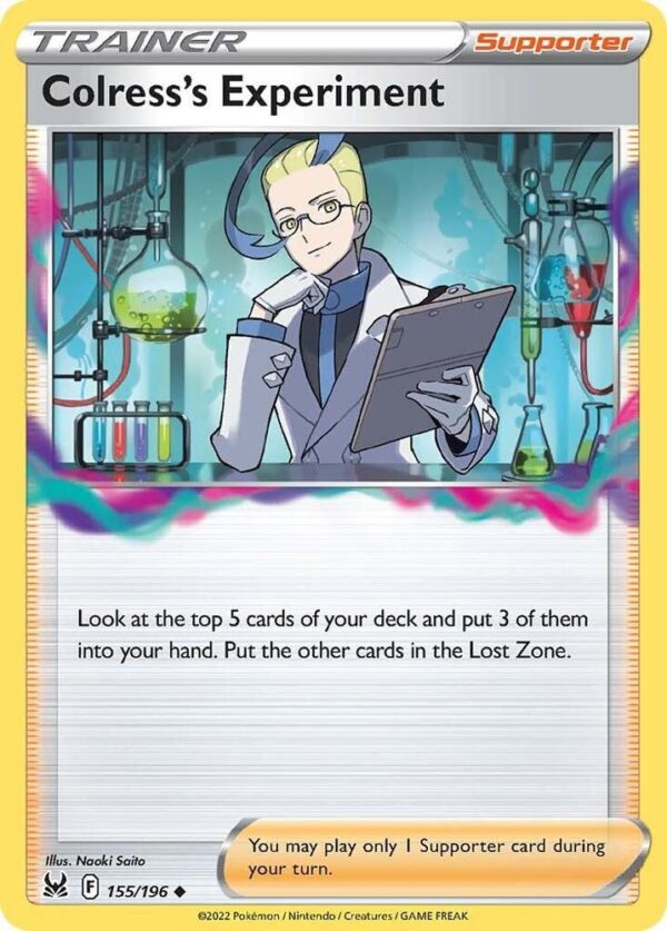 Colress’s Experiment 155/196 Reverse Holofoil SWSH11: Lost Origin Colress’s Experiment 155/196 Reverse Holofoil SWSH11: Lost Origin