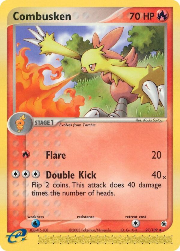 Combusken 27/109 Reverse Holofoil Ruby and Sapphire Combusken 27/109 Reverse Holofoil Ruby and Sapphire