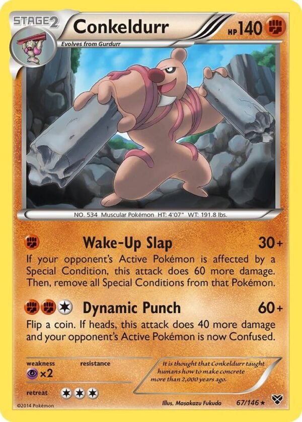 Conkeldurr 67/146 Reverse Holofoil XY Base Set Conkeldurr 67/146 Reverse Holofoil XY Base Set