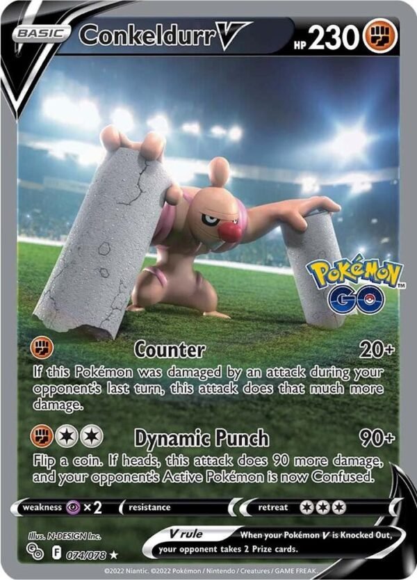 Conkeldurr V (Alternate Full Art) 074/078 Holofoil Pokemon GO Conkeldurr V (Alternate Full Art) 074/078 Holofoil Pokemon GO