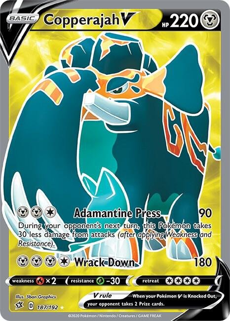 Copperajah V (Full Art) 187/192 Holofoil SWSH02: Rebel Clash Copperajah V (Full Art) 187/192 Holofoil SWSH02: Rebel Clash