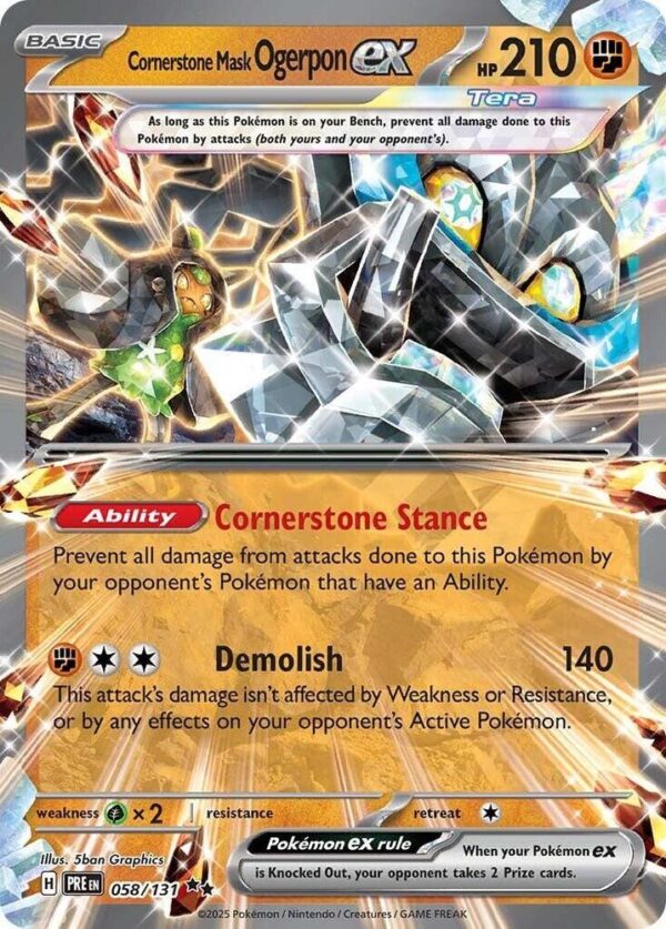 Cornerstone Mask Ogerpon ex 058/131 Holofoil SV: Prismatic Evolutions