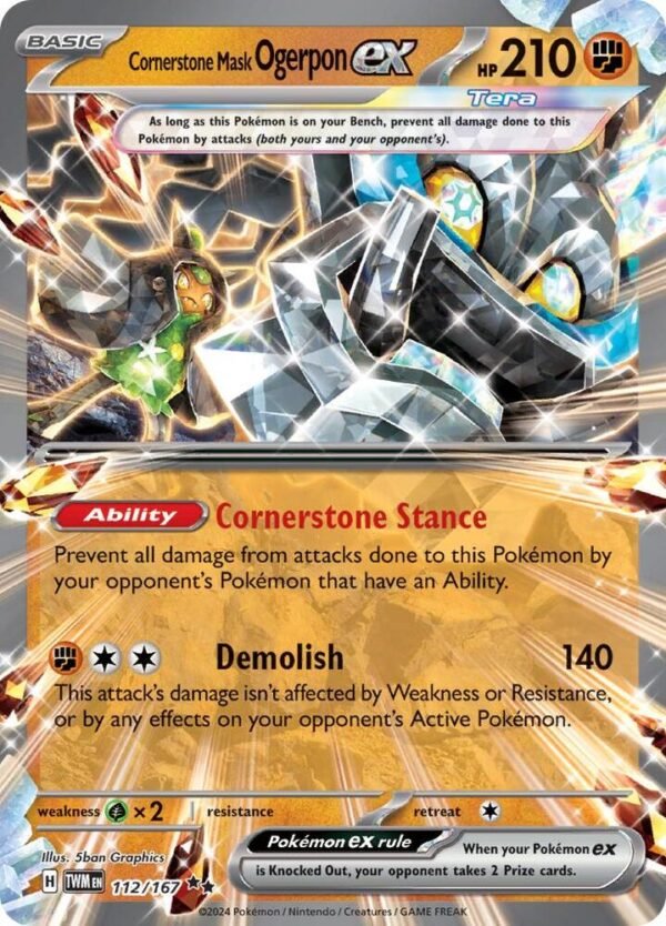 Cornerstone Mask Ogerpon ex 112/167 Holofoil SV06: Twilight Masquerade Cornerstone Mask Ogerpon ex 112/167 Holofoil SV06: Twilight Masquerade