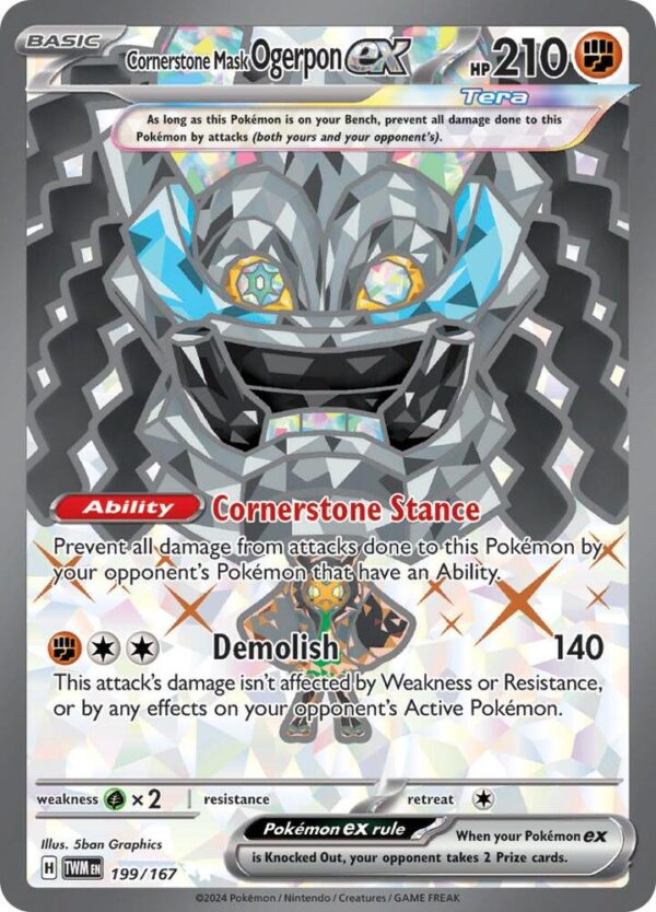Cornerstone Mask Ogerpon ex 199/167 Holofoil SV06: Twilight Masquerade Cornerstone Mask Ogerpon ex 199/167 Holofoil SV06: Twilight Masquerade