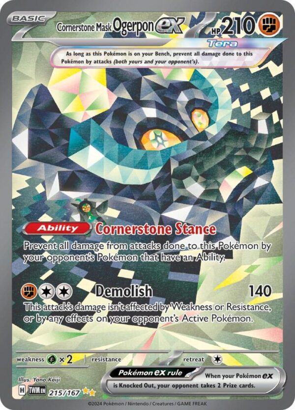 Cornerstone Mask Ogerpon ex 215/167 Holofoil SV06: Twilight Masquerade
