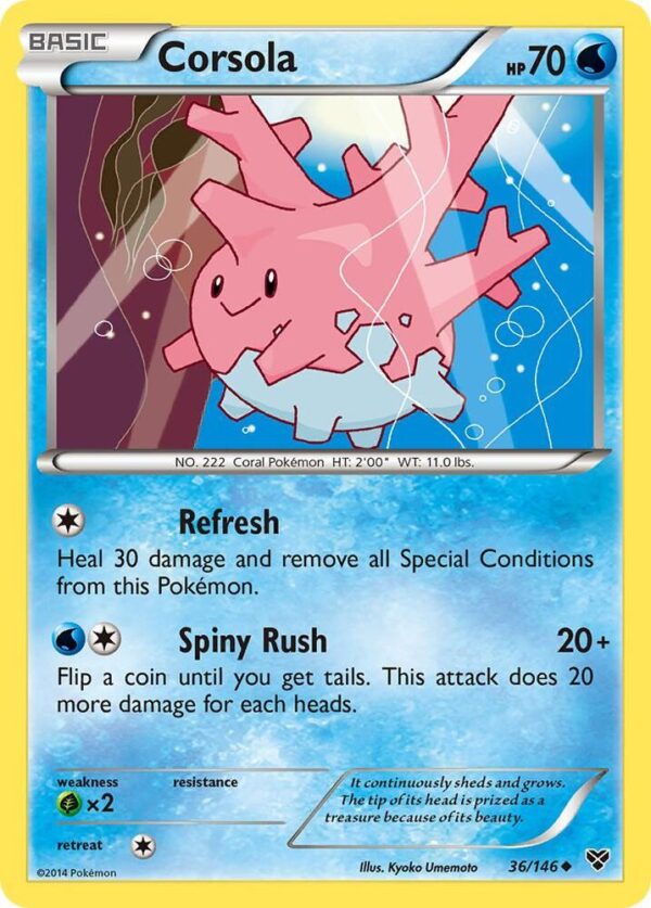 Corsola 36/146 Reverse Holofoil XY Base Set Corsola 36/146 Reverse Holofoil XY Base Set