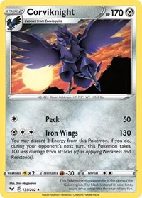 Corviknight | 135/202 | Reverse Holofoil | SWSH01: Sword & Shield Base Set