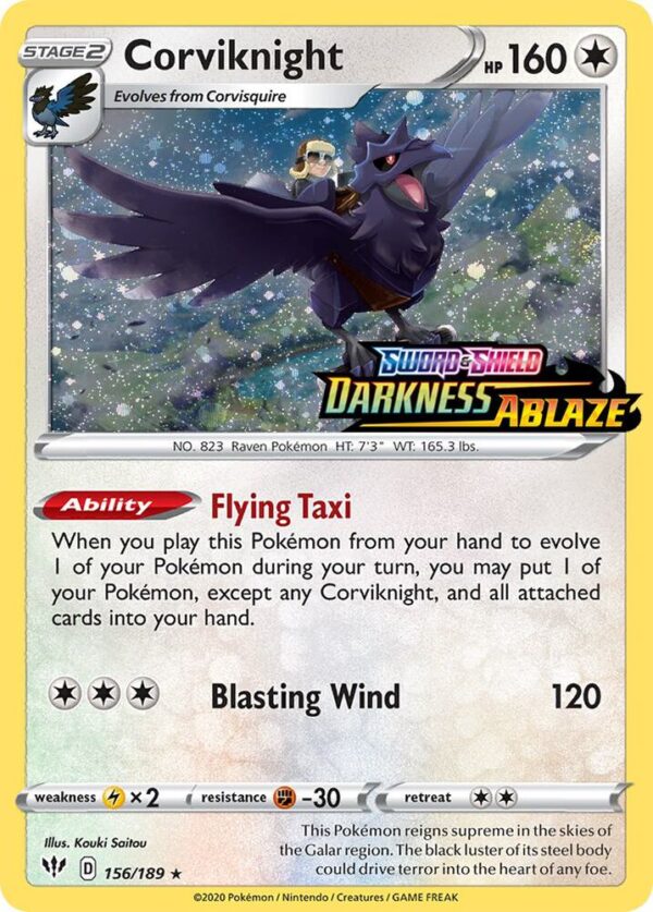 Corviknight 156/189 (Darkness Ablaze Stamped) Holofoil Miscellaneous Cards & Products Corviknight 156/189 (Darkness Ablaze Stamped) Holofoil Miscellaneous Cards & Products