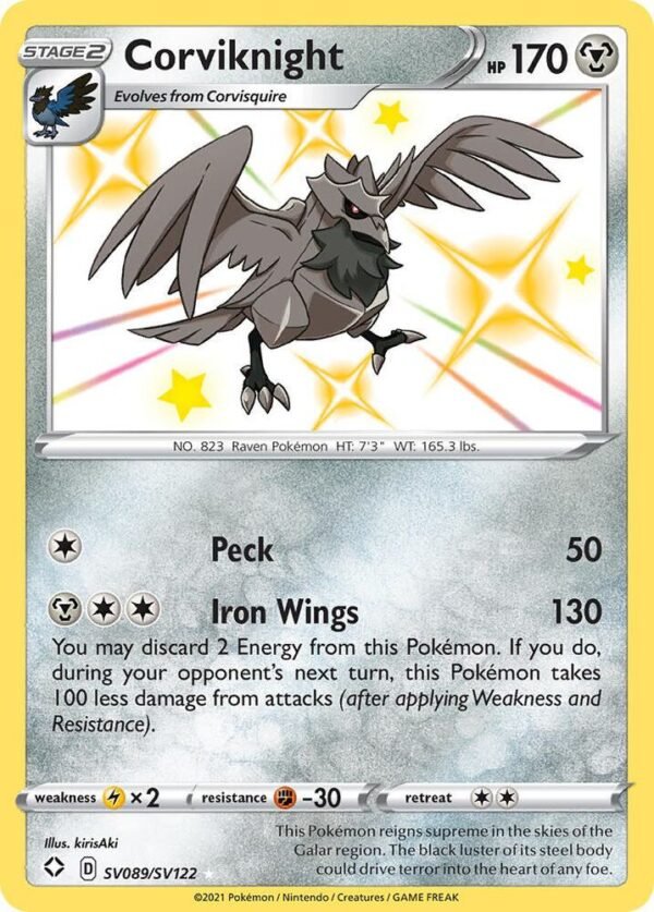 Corviknight SV089/SV122 Holofoil Shining Fates: Shiny Vault Corviknight SV089/SV122 Holofoil Shining Fates: Shiny Vault