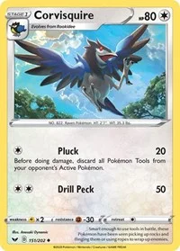 Corvisquire | 151/202 | Reverse Holofoil | SWSH01: Sword & Shield Base Set