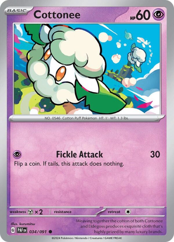 Cottonee 034/091 Normal SV: Paldean Fates