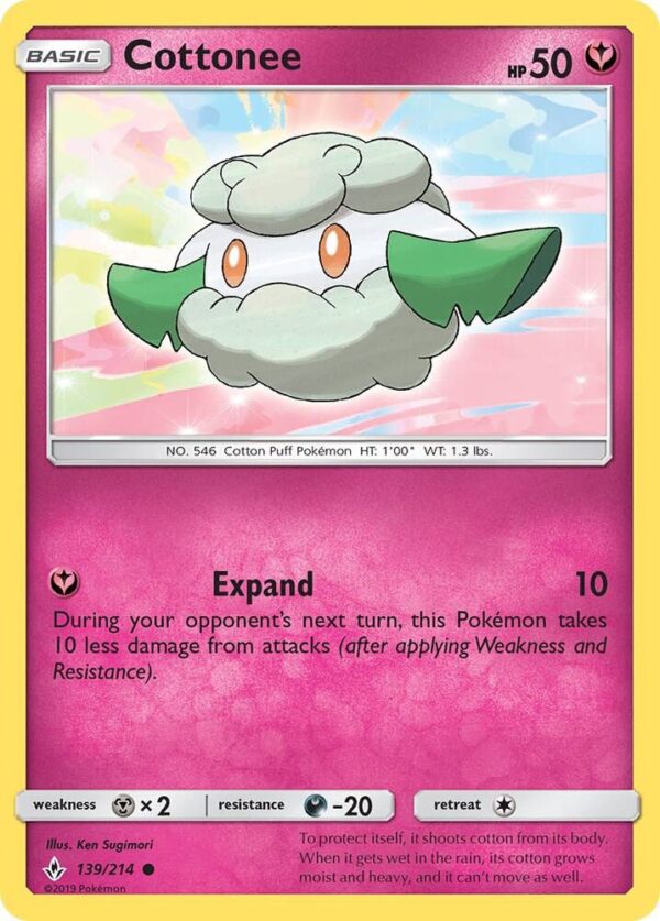 Cottonee 139/214 Reverse Holofoil SM – Unbroken Bonds