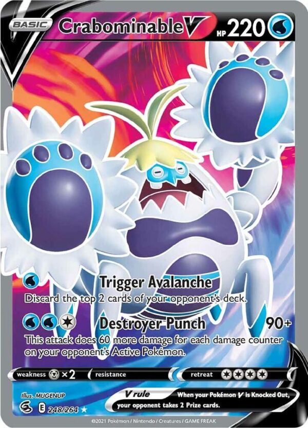Crabominable V (Full Art) 248/264 Holofoil SWSH08: Fusion Strike