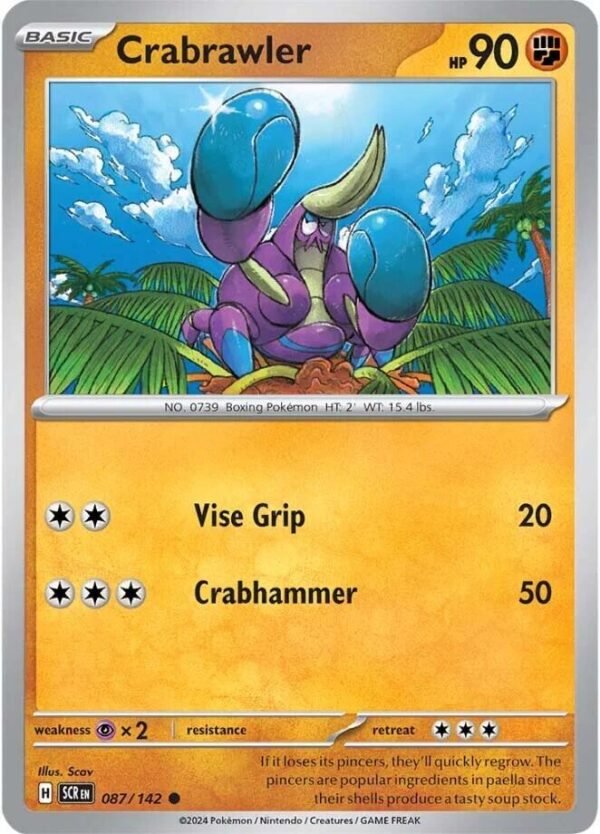 Crabrawler 087/142 Reverse Holofoil SV07: Stellar Crown Crabrawler 087/142 Reverse Holofoil SV07: Stellar Crown