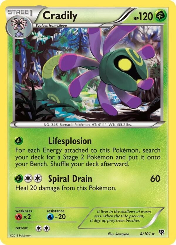 Cradily 4/101 Reverse Holofoil Plasma Blast
