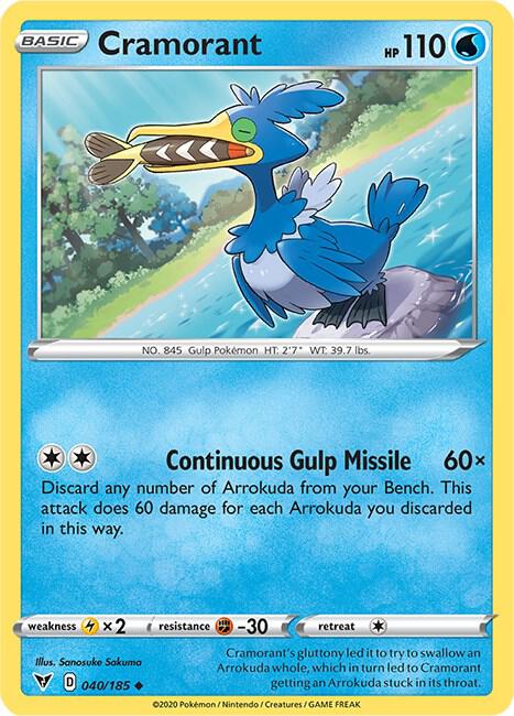 Cramorant 040/185 Reverse Holofoil SWSH04: Vivid Voltage
