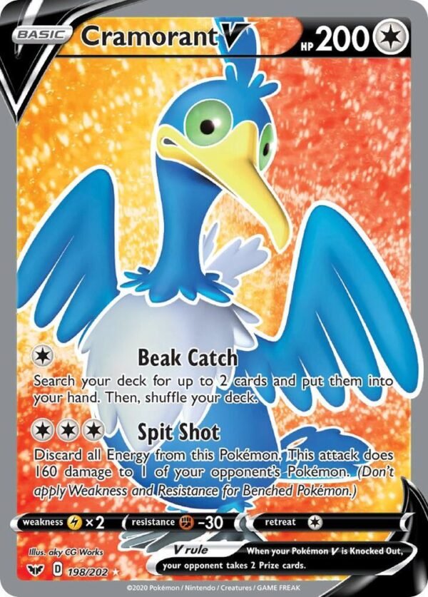 Cramorant V (Full Art) 198/202 Holofoil SWSH01: Sword & Shield Base Set