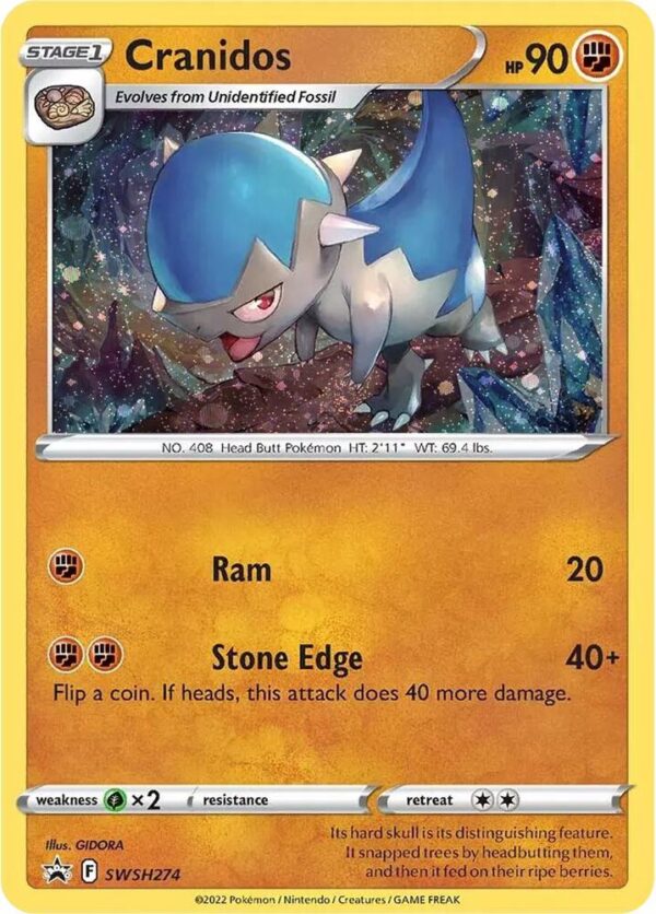 Cranidos SWSH274 Holofoil SWSH: Sword & Shield Promo Cards Cranidos SWSH274 Holofoil SWSH: Sword & Shield Promo Cards