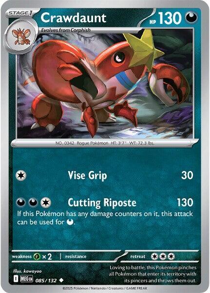 Crawdaunt 085/132 Reverse Holofoil ME01: Mega Evolution