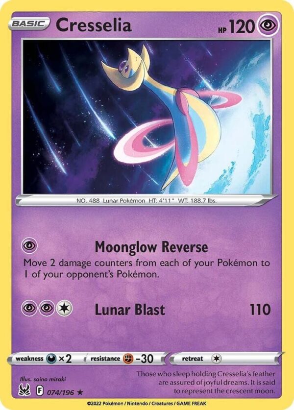 Cresselia 074/196 Holofoil SWSH11: Lost Origin Cresselia 074/196 Holofoil SWSH11: Lost Origin
