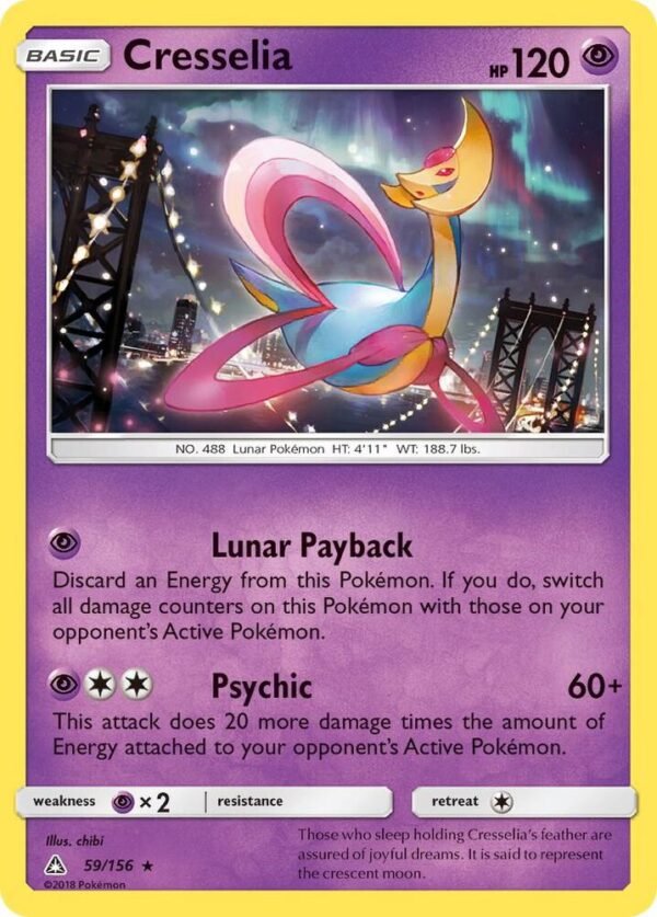 Cresselia 59/156 Reverse Holofoil SM – Ultra Prism Cresselia 59/156 Reverse Holofoil SM – Ultra Prism