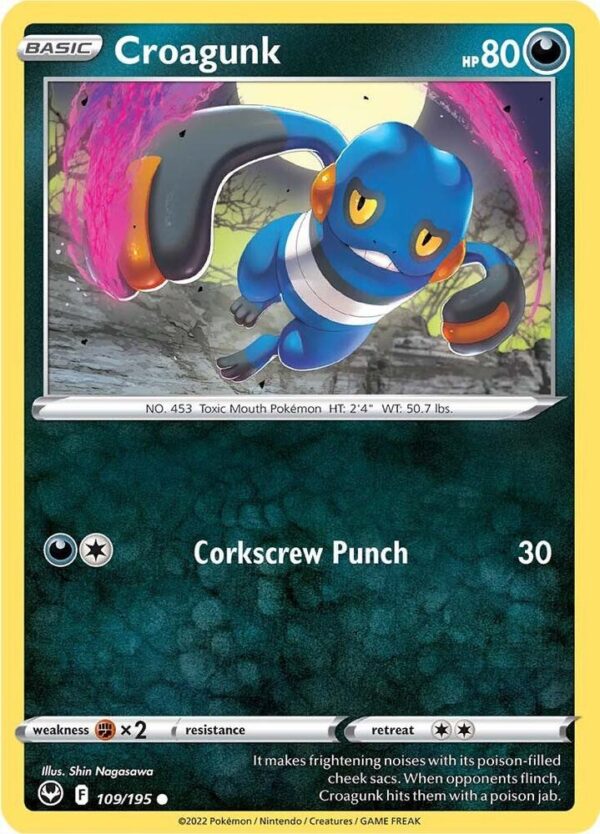 Croagunk 109/195 Reverse Holofoil SWSH12: Silver Tempest