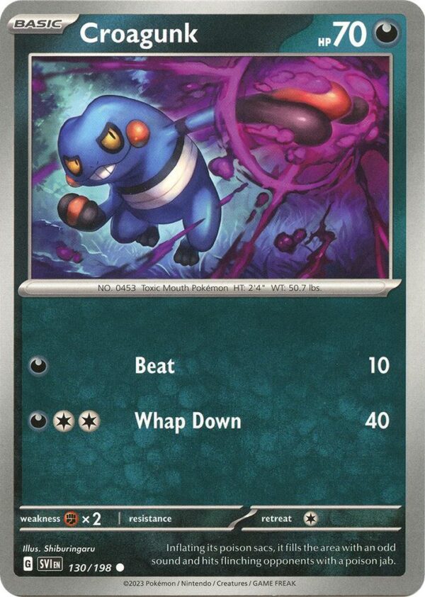 Croagunk 130/198 Normal SV01: Scarlet & Violet Base Set Croagunk 130/198 Normal SV01: Scarlet & Violet Base Set
